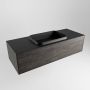 Mondiaz Badkamermeubelset Erin 120 cm met 1 Lade met RIDGE Wastafel Midden Urban Zonder Kraangaten Greeploos Mat Dark Brown - Thumbnail 3