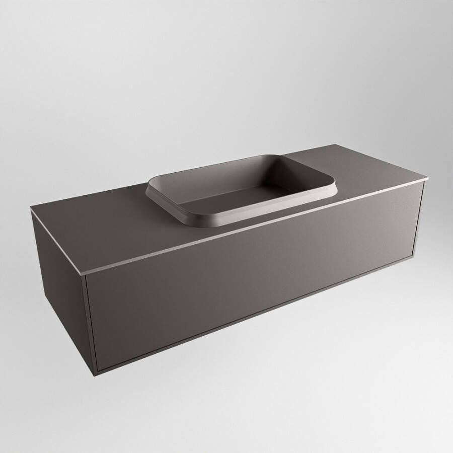 Mondiaz Erin badmeubel 120cm Dark Grey Ridge wastafel Dark Grey Midden met 1 kraangat