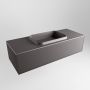 Mondiaz Badkamermeubelset Erin 120 cm met 1 Lade met RIDGE Wastafel Midden Dark grey met 1 kraangat Greeploos Mat Dark Grey - Thumbnail 3