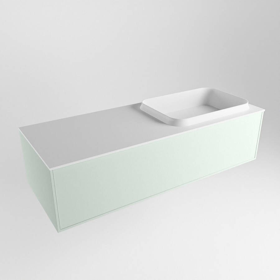 Mondiaz Erin badmeubel 120cm Greey Ridge wastafel Talc Rechts met 1 kraangat