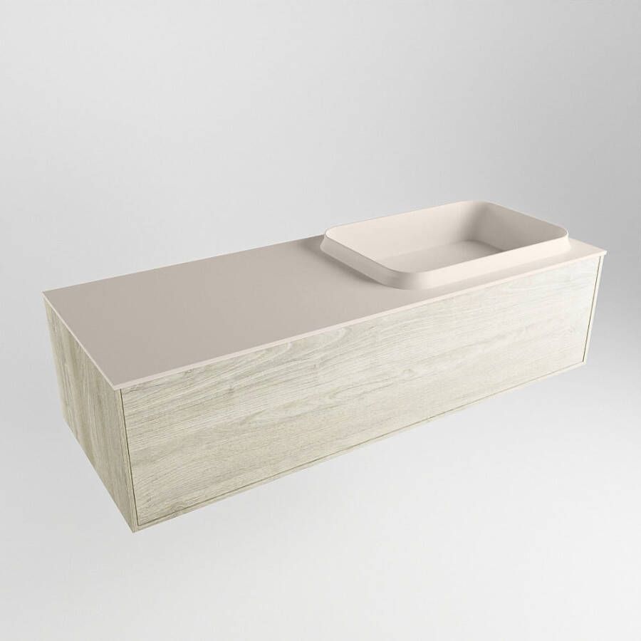 Mondiaz Erin badmeubel 120cm Light Brown Grey Ridge wastafel Linen Rechts zonder kraangat