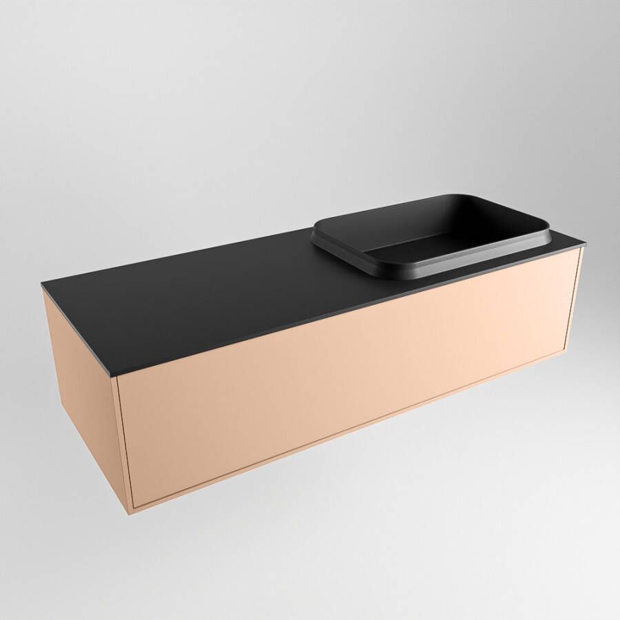 Mondiaz ERIN 120cm badmeubelset onderkast kleur Rosee met 1 lade Wastafel RIDGE rechts zonder kraangaten kleur Urban ERIN11231 - Foto 3