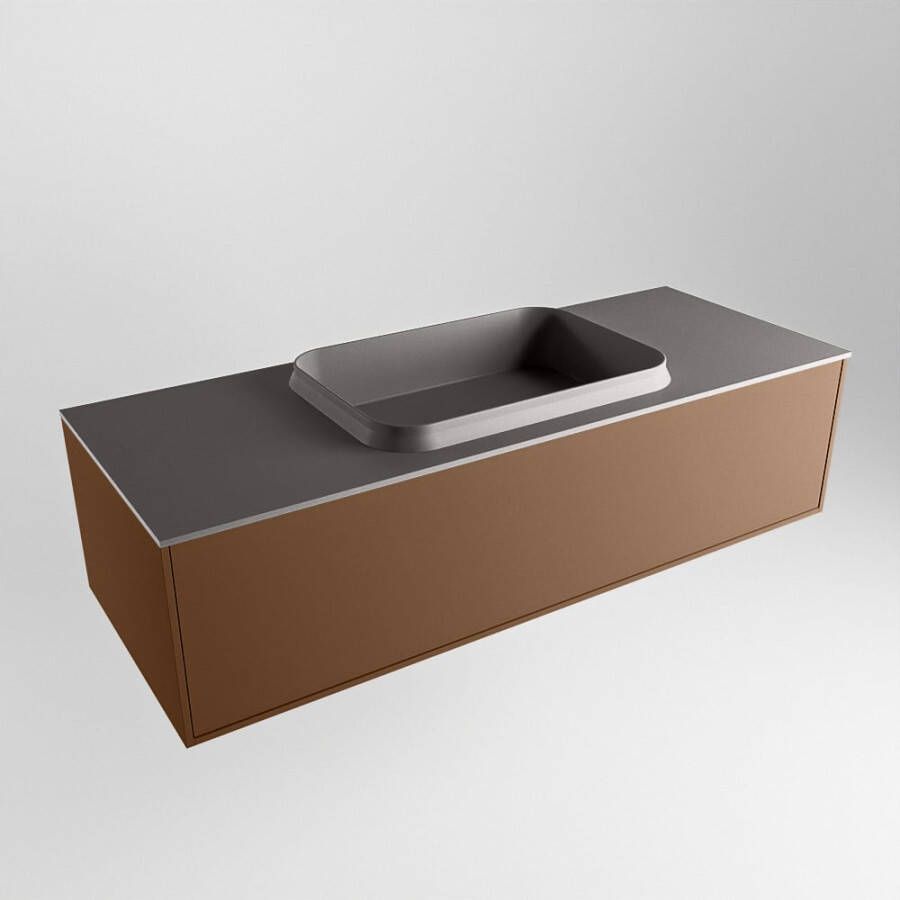 Mondiaz Erin badmeubel 120cm Rust Ridge wastafel Dark Grey Midden met 1 kraangat