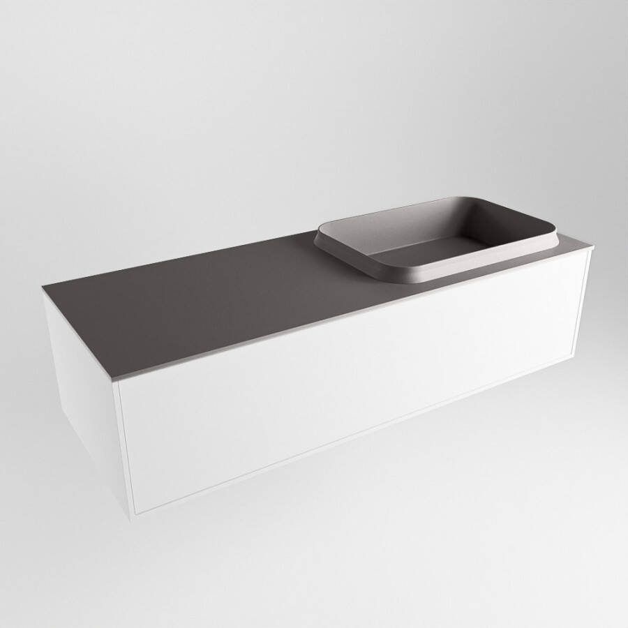 Mondiaz Erin badmeubel 120cm Talc Ridge wastafel Dark Grey Rechts met 1 kraangat