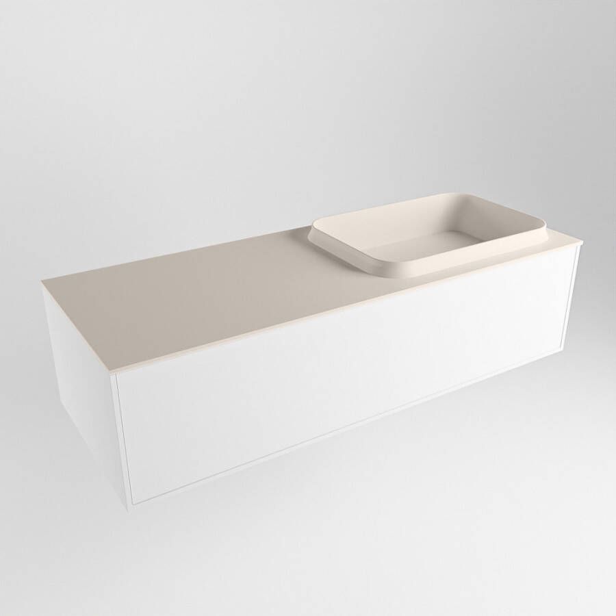 Mondiaz Erin badmeubel 120cm Talc Ridge wastafel Linen Rechts zonder kraangat