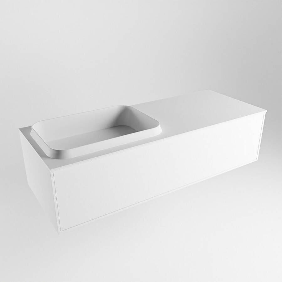 Mondiaz Erin badmeubel 120cm Talc Ridge wastafel Talc Links met 1 kraangat