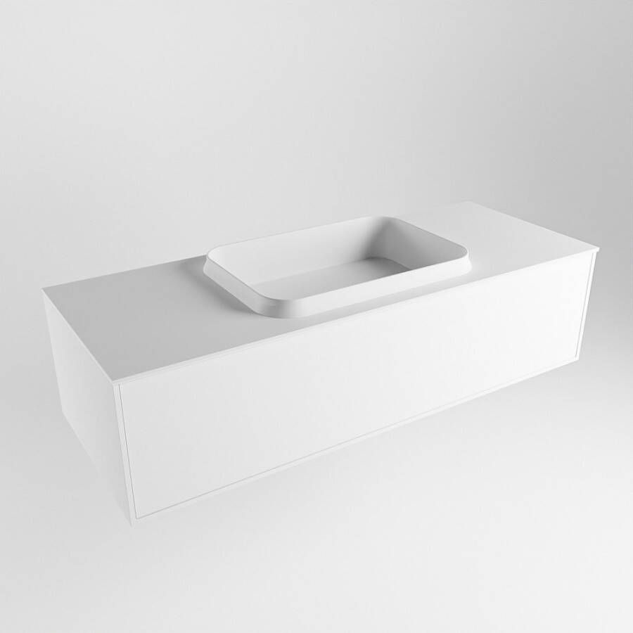 Mondiaz Erin badmeubel 120cm Talc Ridge wastafel Talc Midden zonder kraangat