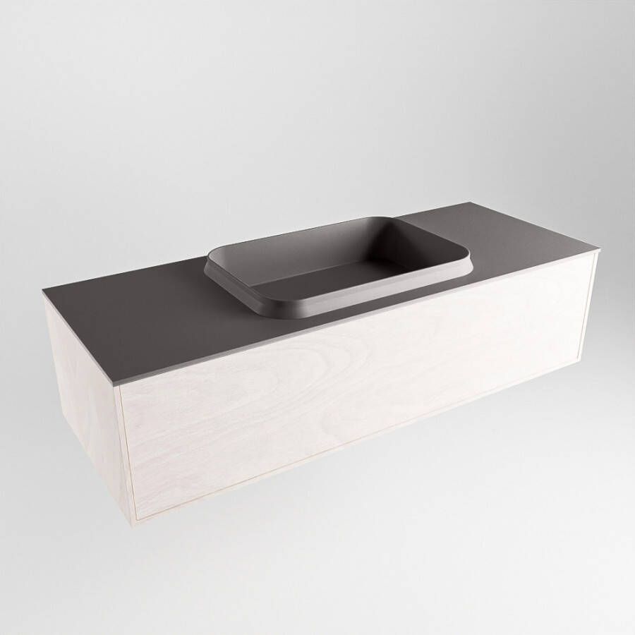 Mondiaz Erin badmeubel 120cm Underlayment Ridge wastafel Dark Grey Midden zonder kraangat