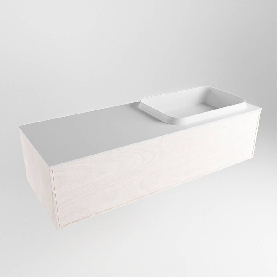 Mondiaz ERIN 120cm badmeubelset onderkast kleur Underlayment met 1 lade Wastafel RIDGE rechts 1 kraangat kleur Talc ERIN10656 - Foto 2