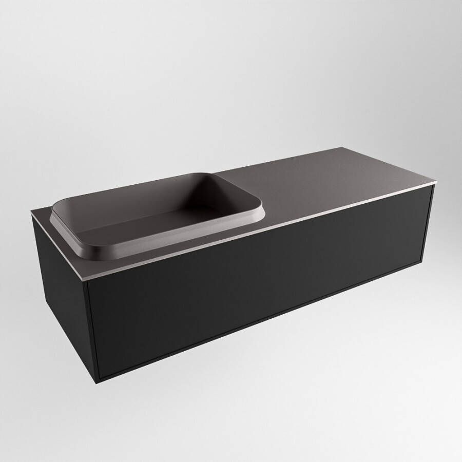 Mondiaz Erin badmeubel 120cm Urban Ridge wastafel Dark Grey Links zonder kraangat