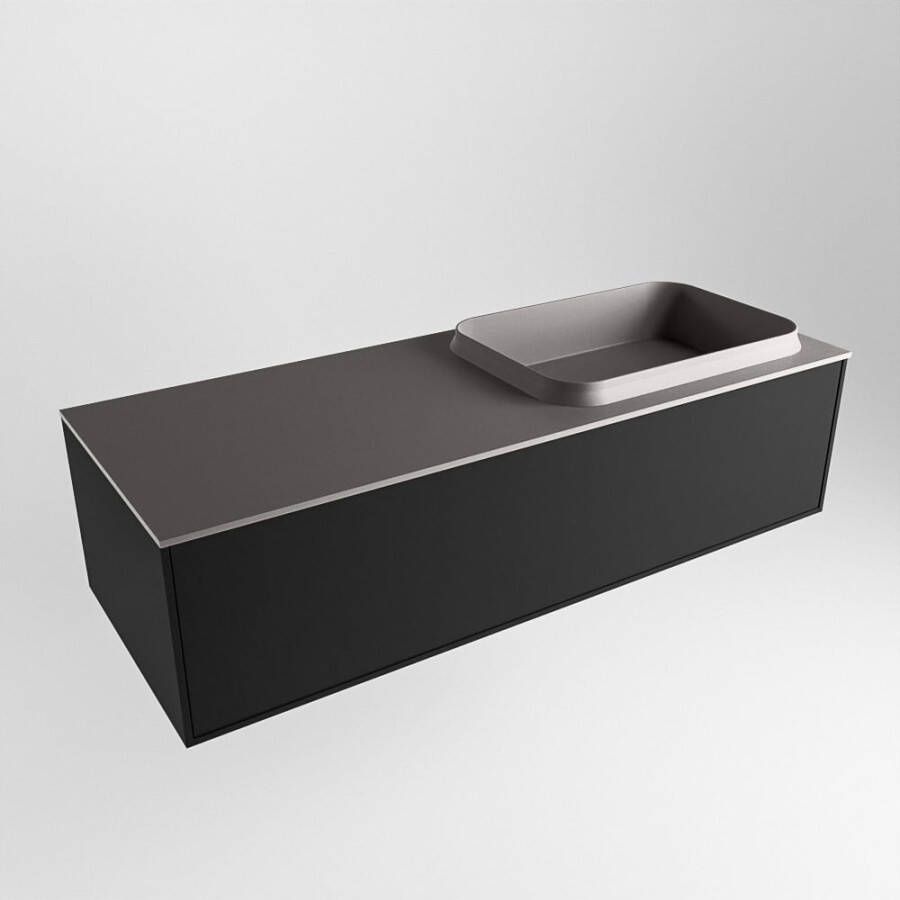 Mondiaz Erin badmeubel 120cm Urban Ridge wastafel Dark Grey Rechts met 1 kraangat
