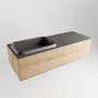 Mondiaz ERIN 120cm badmeubelset onderkast kleur Washed oak met 1 lade Wastafel RIDGE links 1 kraangat kleur Dark grey ERIN12185 - Thumbnail 3