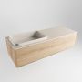 Mondiaz ERIN 120cm badmeubelset onderkast kleur Washed oak met 1 lade Wastafel RIDGE links zonder kraangaten kleur Linen ERIN12930 - Thumbnail 3