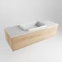Mondiaz ERIN 120cm badmeubelset onderkast kleur Washed oak met 1 lade Wastafel RIDGE midden 1 kraangat kleur Talc ERIN10688 - Thumbnail 3