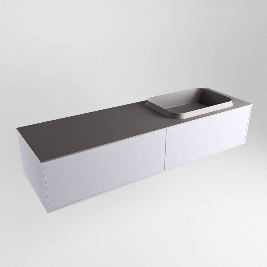 Mondiaz Erin badmeubel 150cm Cale Ridge wastafel Dark Grey Rechts met 1 kraangat