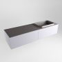 Mondiaz Badkamermeubelset Erin 150 cm met 2 Lades met RIDGE Wastafel Rechts Dark grey met 1 kraangat Greeploos Mat Cale - Thumbnail 3