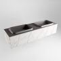 Mondiaz ERIN 150cm badmeubelset onderkast kleur carrara met 1 lade Wastafel RIDGE dubbel 2 kraangaten kleur Dark grey ERIN12228 - Thumbnail 3