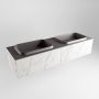Mondiaz ERIN 150cm badmeubelset onderkast kleur carrara met 2 lades Wastafel RIDGE dubbel zonder kraangaten kleur Dark grey ERIN12235 - Thumbnail 3
