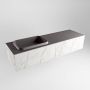 Mondiaz ERIN 150cm badmeubelset onderkast kleur carrara met 2 lades Wastafel RIDGE links 1 kraangat kleur Dark grey ERIN12236 - Thumbnail 3