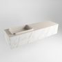 Mondiaz ERIN 150cm badmeubelset onderkast kleur carrara met 1 lade Wastafel RIDGE links zonder kraangaten kleur Linen ERIN12970 - Thumbnail 3