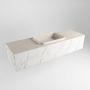 Mondiaz ERIN 150cm badmeubelset onderkast kleur carrara met 1 lade Wastafel RIDGE midden zonder kraangaten kleur Linen ERIN12969 - Thumbnail 3