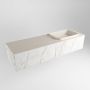 Mondiaz ERIN 150cm badmeubelset onderkast kleur carrara met 2 lades Wastafel RIDGE rechts 1 kraangat kleur Linen ERIN12985 - Thumbnail 3
