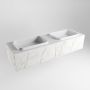 Mondiaz ERIN 150cm badmeubelset onderkast kleur carrara met 2 lades Wastafel RIDGE dubbel zonder kraangaten kleur Talc ERIN10739 - Thumbnail 3