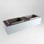 Mondiaz ERIN 150cm badmeubelset onderkast kleur Clay met 1 lade Wastafel RIDGE dubbel 2 kraangaten kleur Dark grey ERIN11650 - Thumbnail 3