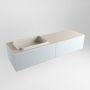 Mondiaz ERIN 150cm badmeubelset onderkast kleur Clay met 2 lades Wastafel RIDGE links 1 kraangat kleur Linen ERIN12406 - Thumbnail 3