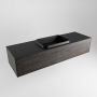 Mondiaz ERIN 150cm badmeubelset onderkast kleur Dark brown met 1 lade Wastafel RIDGE midden zonder kraangaten kleur Urban ERIN11337 - Thumbnail 3