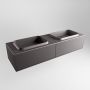 Mondiaz ERIN 150cm badmeubelset onderkast kleur Dark grey met 2 lades Wastafel RIDGE dubbel 2 kraangaten kleur Dark grey ERIN11762 - Thumbnail 3