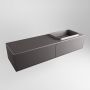 Mondiaz Badkamermeubelset Erin 150 cm met 2 Lades met RIDGE Wastafel Rechts Dark grey Zonder Kraangaten Greeploos Mat Dark Grey - Thumbnail 3