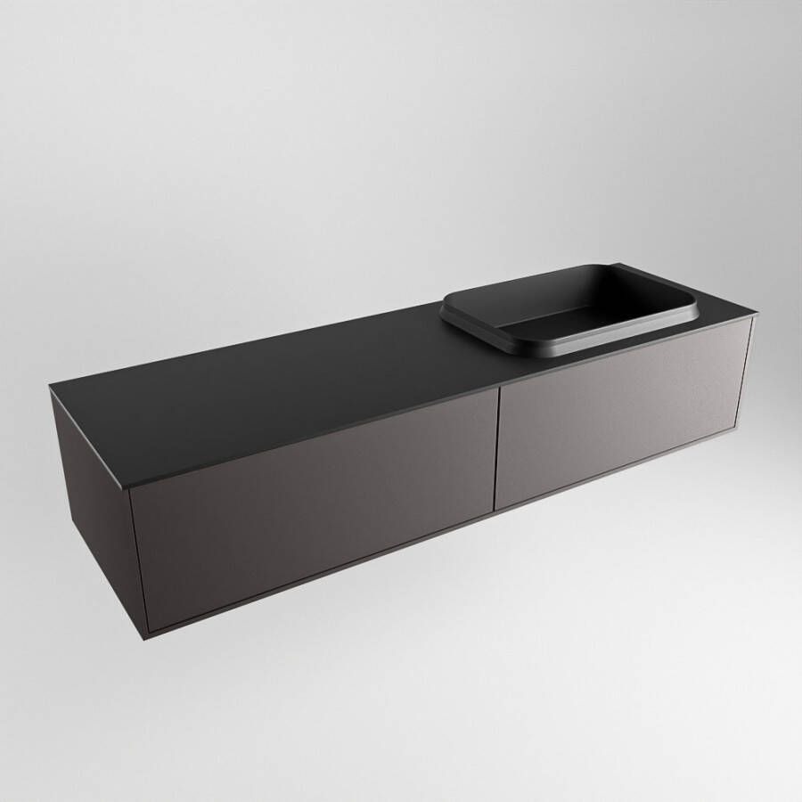 Mondiaz Erin badmeubel 150cm Dark Grey Ridge wastafel Urban Rechts met 1 kraangat