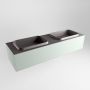 Mondiaz ERIN 150cm badmeubelset onderkast kleur Greey met 1 lade Wastafel RIDGE dubbel zonder kraangaten kleur Dark grey ERIN11612 - Thumbnail 3