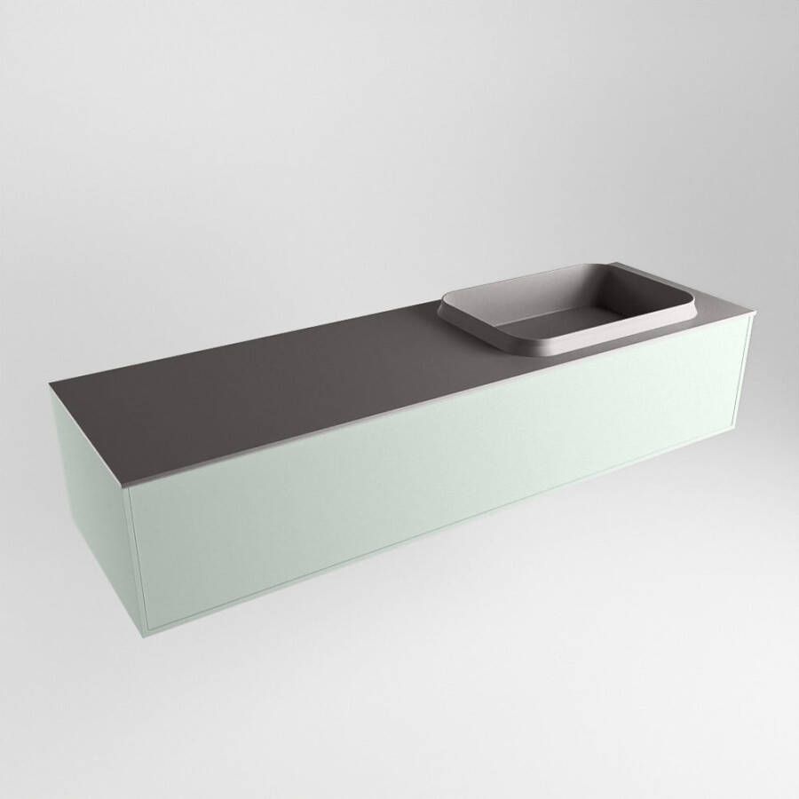 Mondiaz Erin badmeubel 150cm Greey Ridge wastafel Dark Grey Rechts zonder kraangat