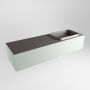 Mondiaz ERIN 150cm badmeubelset onderkast kleur Greey met 1 lade Wastafel RIDGE rechts zonder kraangaten kleur Dark grey ERIN11611 - Thumbnail 3