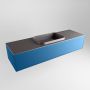 Mondiaz ERIN 150cm badmeubelset onderkast kleur Jeans met 1 lade Wastafel RIDGE midden zonder kraangaten kleur Dark grey ERIN11881 - Thumbnail 3
