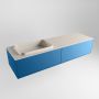 Mondiaz ERIN 150cm badmeubelset onderkast kleur Jeans met 2 lades Wastafel RIDGE links 1 kraangat kleur Linen ERIN12644 - Thumbnail 3