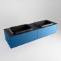 Mondiaz Badkamermeubelset Erin 150 cm met 2 Lades met RIDGE Wastafel Dubbel Urban Zonder Kraangaten Greeploos Mat Jeans - Thumbnail 3