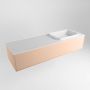 Mondiaz ERIN 150cm badmeubelset onderkast kleur Rosee met 1 lade Wastafel RIDGE rechts zonder kraangaten kleur Talc ERIN10489 - Thumbnail 2