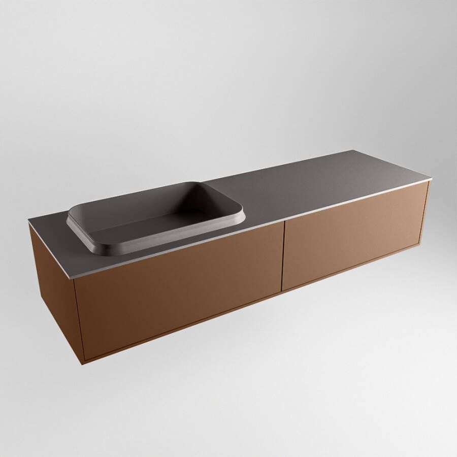 Mondiaz Erin badmeubel 150cm Rust Ridge wastafel Dark Grey Links met 1 kraangat