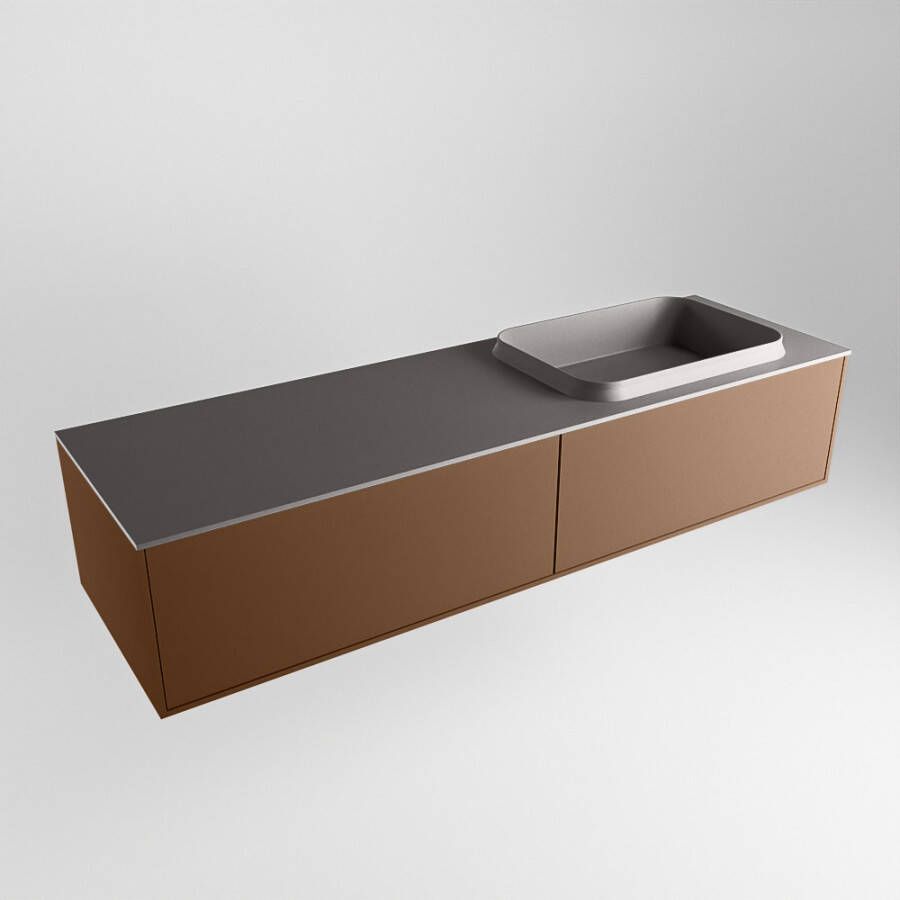 Mondiaz Erin badmeubel 150cm Rust Ridge wastafel Dark Grey Rechts met 1 kraangat