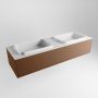 Mondiaz ERIN 150cm badmeubelset onderkast kleur Rust met 1 lade Wastafel RIDGE dubbel 2 kraangaten kleur Talc ERIN10324 - Thumbnail 4