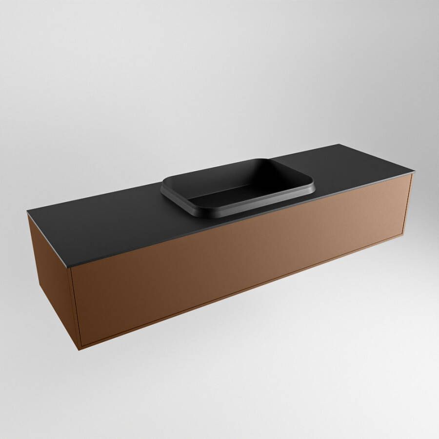 Mondiaz ERIN 150cm badmeubelset onderkast kleur Rust met 1 lade Wastafel RIDGE midden 1 kraangat kleur Urban ERIN11069 - Foto 2