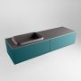 Mondiaz ERIN 150cm badmeubelset onderkast kleur Smag met 2 lades Wastafel RIDGE links zonder kraangaten kleur Dark grey ERIN11961 - Thumbnail 3
