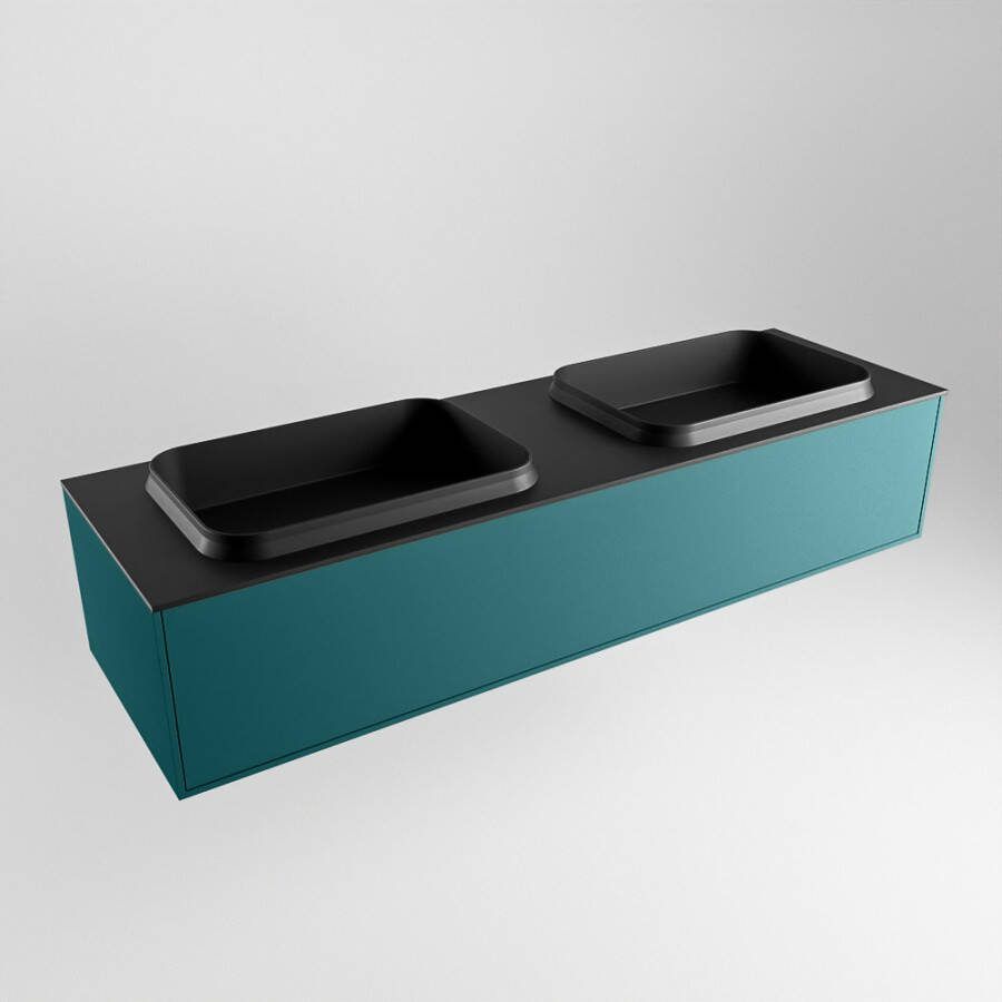 Mondiaz ERIN 150cm badmeubelset onderkast kleur Smag met 1 lade Wastafel RIDGE dubbel zonder kraangaten kleur Urban ERIN11204 - Foto 3
