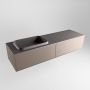 Mondiaz ERIN 150cm badmeubelset onderkast kleur Smoke met 2 lades Wastafel RIDGE links zonder kraangaten kleur Dark grey ERIN11689 - Thumbnail 3