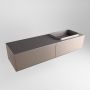 Mondiaz ERIN 150cm badmeubelset onderkast kleur Smoke met 2 lades Wastafel RIDGE rechts 1 kraangat kleur Dark grey ERIN11693 - Thumbnail 3