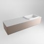 Mondiaz ERIN 150cm badmeubelset onderkast kleur Smoke met 1 lade Wastafel RIDGE rechts zonder kraangaten kleur Talc ERIN10183 - Thumbnail 3