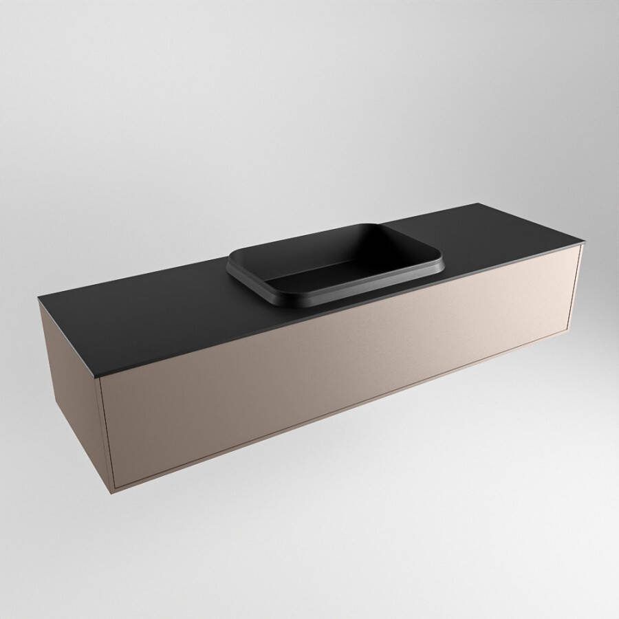 Mondiaz ERIN 150cm badmeubelset onderkast kleur Smoke met 1 lade Wastafel RIDGE midden zonder kraangaten kleur Urban ERIN10929 - Foto 2